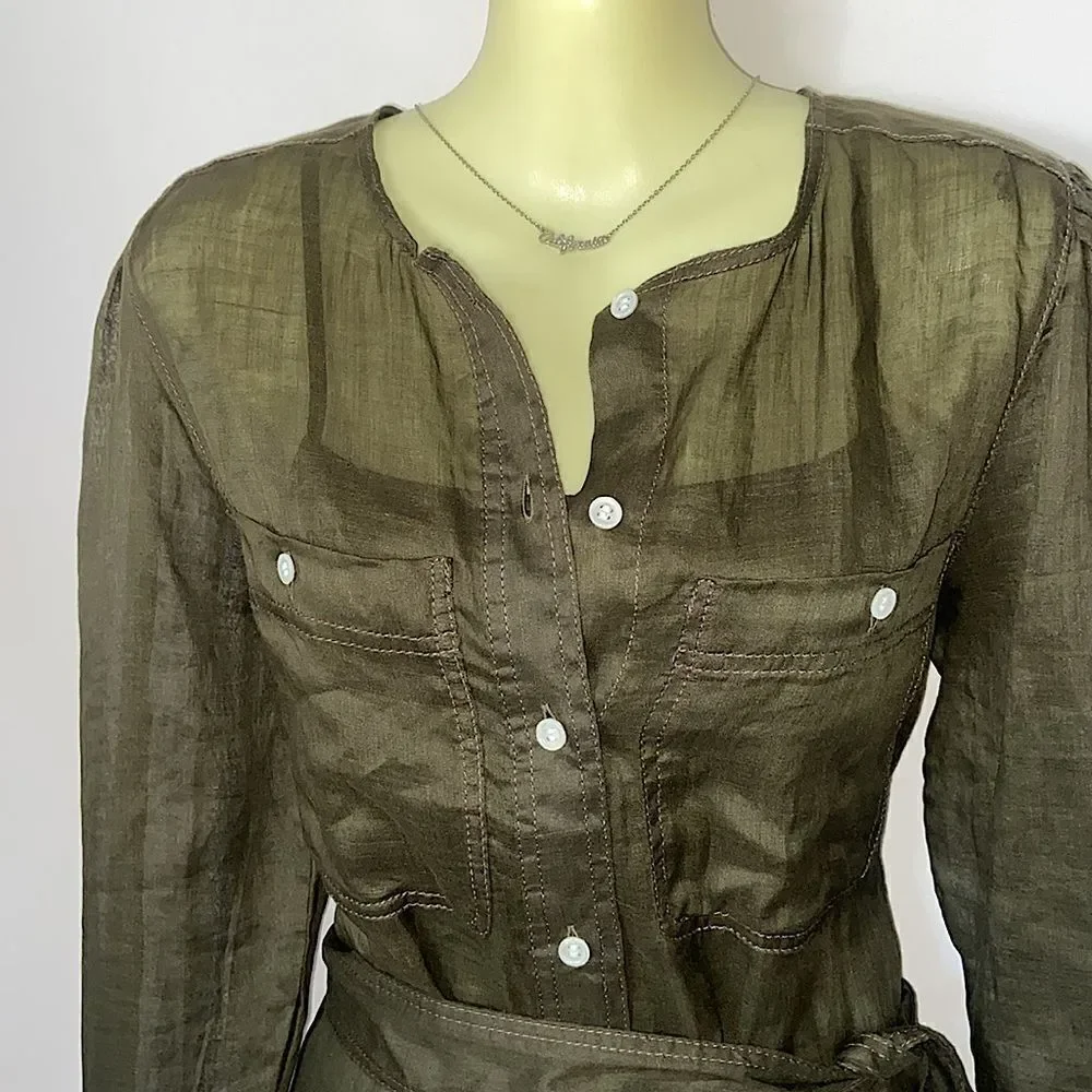 Banana Republic Two Piece Dress and Coat Army Green NWT Sz Small
